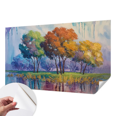 Papel mural con patrón decorativo abstracción de árbol