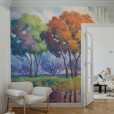 Papel mural con patrón decorativo abstracción de árbol