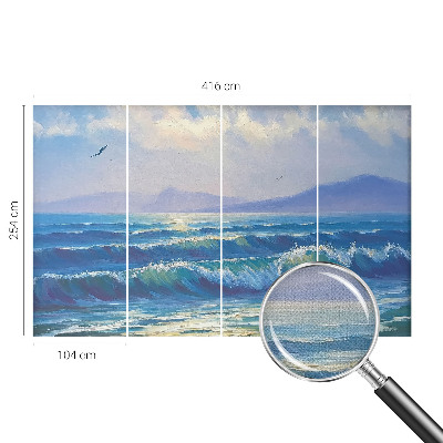 Fotomural decorativo para cabecero de cama con motivo de olas del mar