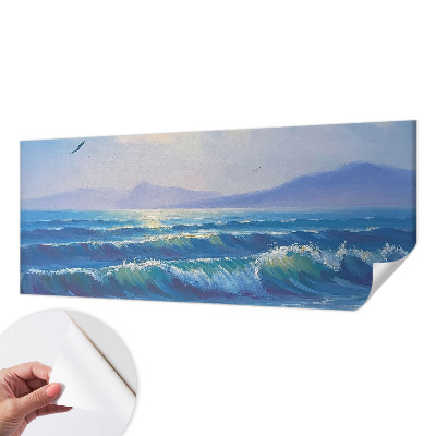 Fotomural decorativo para cabecero de cama con motivo de olas del mar