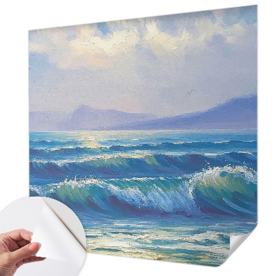 Fotomural decorativo para cabecero de cama con motivo de olas del mar