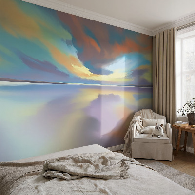 Papel mural texturado decorativo Atardecer arcoíris
