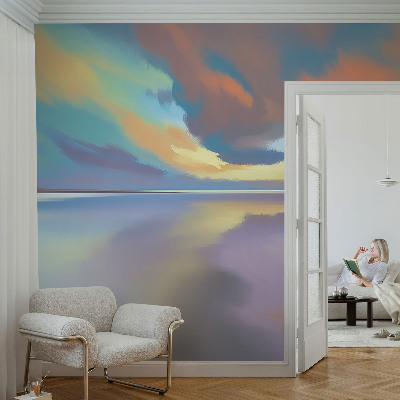 Papel mural texturado decorativo Atardecer arcoíris