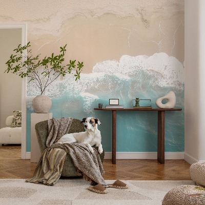 Mural de pared con estampado hermoso Olas rugientes