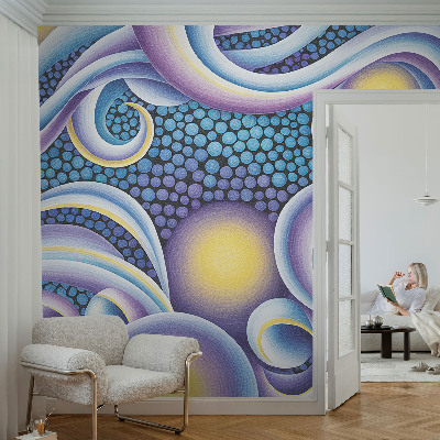 Papel mural texturado decorativo Remolinos coloridos