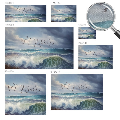 Papel mural con patrón decorativo con diseño de olas del mar
