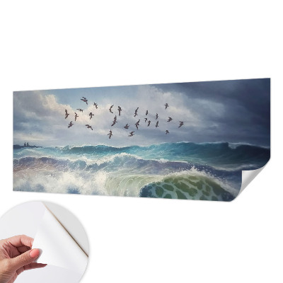 Papel mural con patrón decorativo con diseño de olas del mar