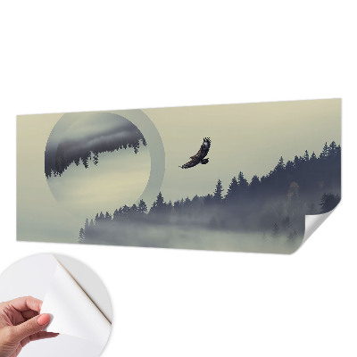 Mural de pared con estampado hermoso paisaje forestal