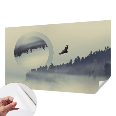 Mural de pared con estampado hermoso paisaje forestal