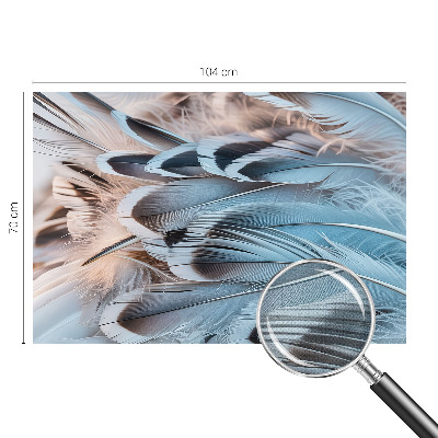 Papel mural con patrón decorativo plumas azules