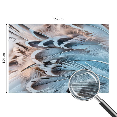 Papel mural con patrón decorativo plumas azules