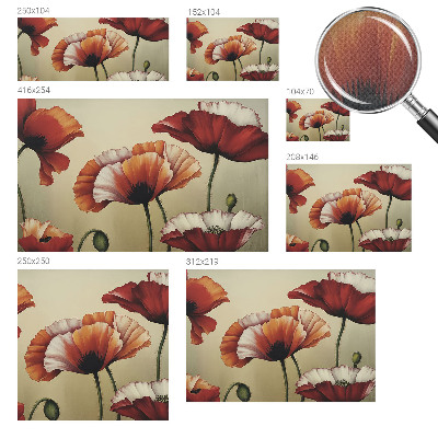 Papel mural texturado decorativo con diseño de amapolas alegres