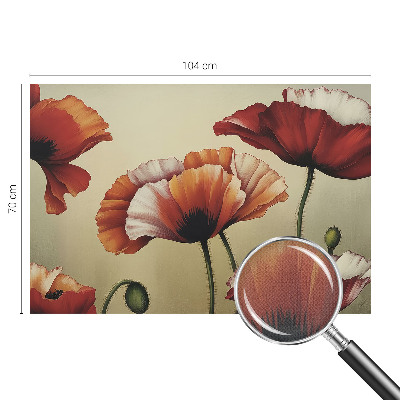 Papel mural texturado decorativo con diseño de amapolas alegres