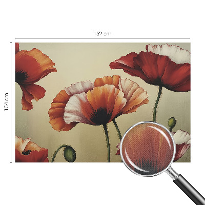Papel mural texturado decorativo con diseño de amapolas alegres