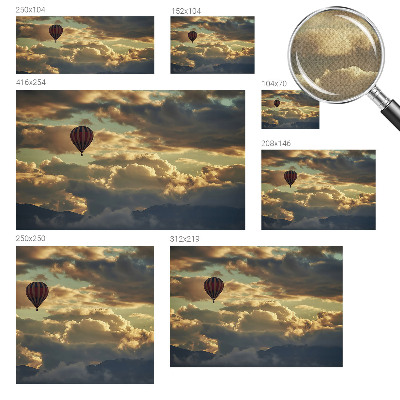 Papel mural con patrón decorativo Globo en las nubes