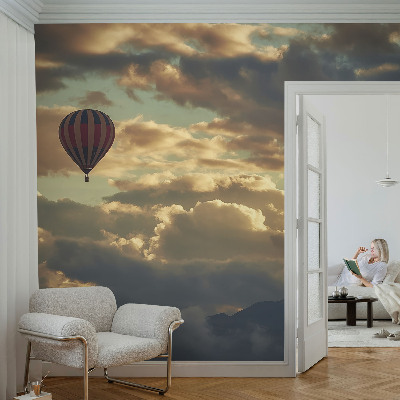 Papel mural con patrón decorativo Globo en las nubes