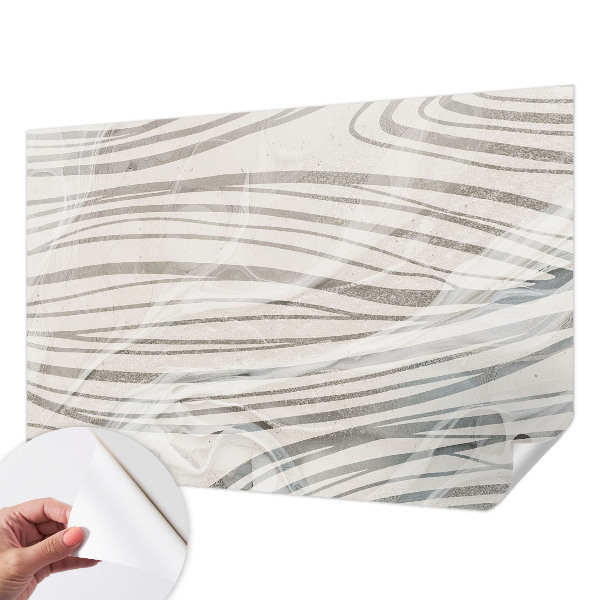 Papel mural texturado decorativo con diseño de líneas onduladas