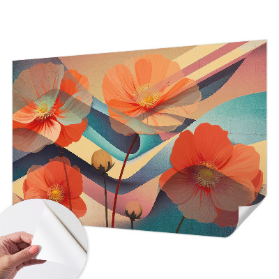 Papel mural con patrón decorativo con diseño 'Flores de los sentidos'