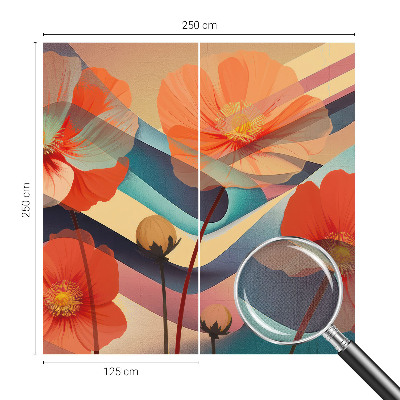 Papel mural con patrón decorativo Flores de los sentidos