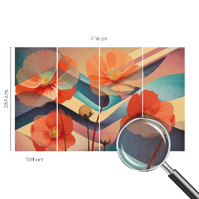 Papel mural con patrón decorativo Flores de los sentidos