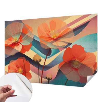 Papel mural con patrón decorativo Flores de los sentidos