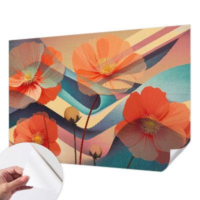 Papel mural con patrón decorativo Flores de los sentidos