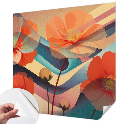 Papel mural con patrón decorativo con diseño 'Flores de los sentidos'