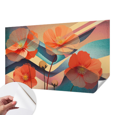 Papel mural con patrón decorativo con diseño 'Flores de los sentidos'