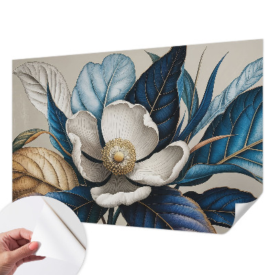 Papel mural texturado decorativo con diseño de flor elegante