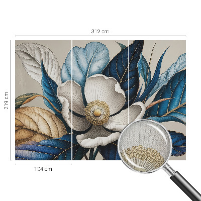 Papel mural texturado decorativo Flor elegante