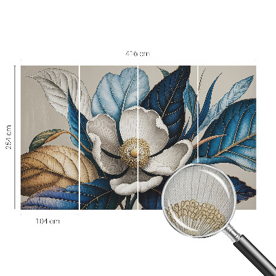 Papel mural texturado decorativo con diseño de flor elegante