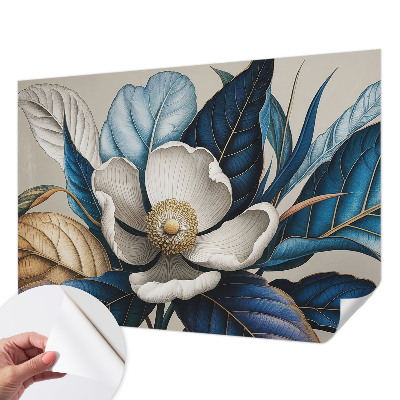 Papel mural texturado decorativo con diseño de flor elegante