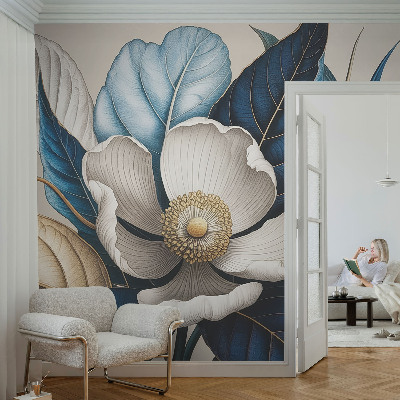 Papel mural texturado decorativo Flor elegante