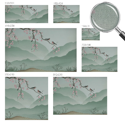 Mural de pared con estampado hermoso serenata japonesa