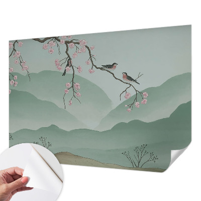 Mural de pared con estampado hermoso serenata japonesa