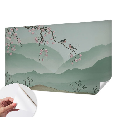 Mural de pared con estampado hermoso serenata japonesa