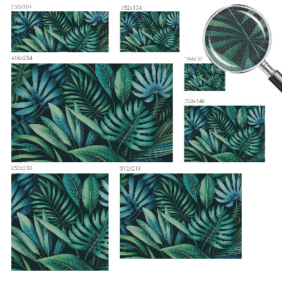 Mural de pared con estampado hermoso hojas tropicales