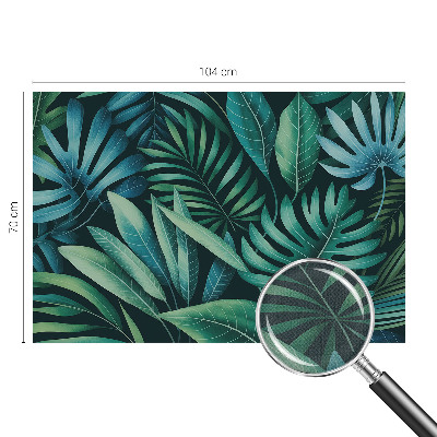 Mural de pared con estampado hermoso hojas tropicales