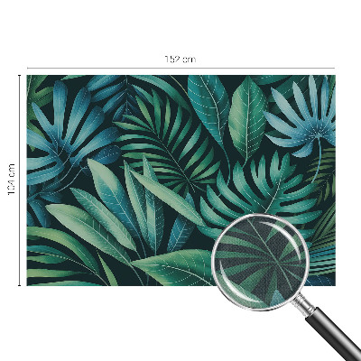 Mural de pared con estampado hermoso hojas tropicales