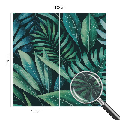 Mural de pared con estampado hermoso hojas tropicales