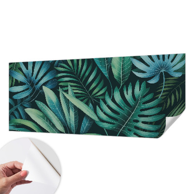 Mural de pared con estampado hermoso hojas tropicales