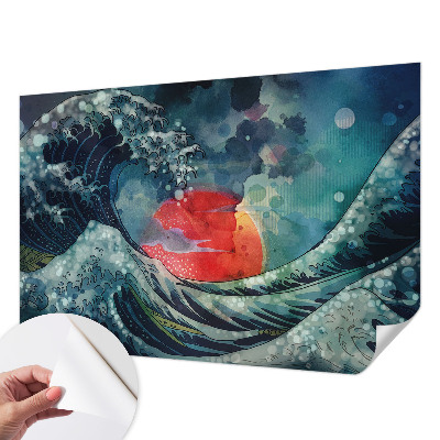 Papel mural texturado decorativo Oriente oceánico