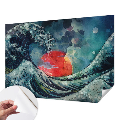 Papel mural texturado decorativo Oriente oceánico