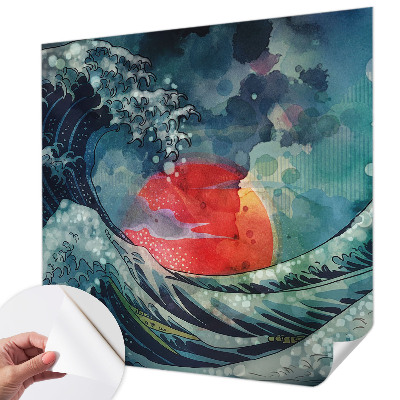 Papel mural texturado decorativo Oriente oceánico