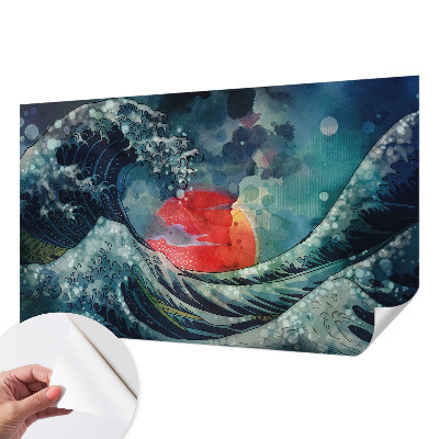 Papel mural texturado decorativo Oriente oceánico