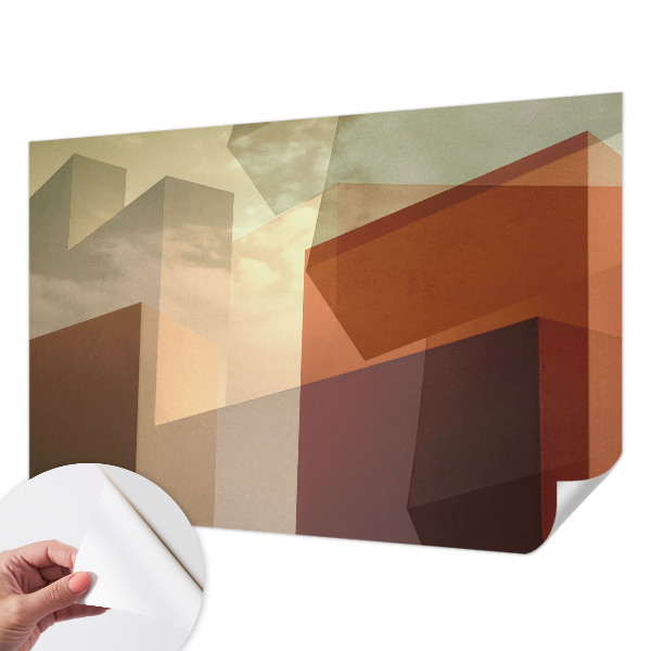 Papel mural texturado decorativo con motivos de formas abstractas