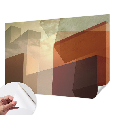 Papel mural texturado decorativo con motivos de formas abstractas