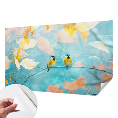 Fotomural decorativo para cabecero de cama Aves de primavera