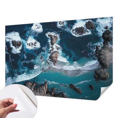 Papel mural con patrón decorativo con motivo de olas del océano