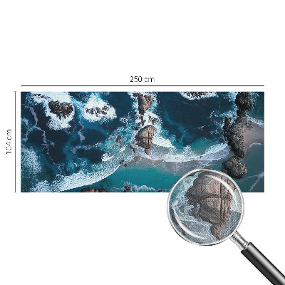 Papel mural con patrón decorativo con motivo de olas del océano